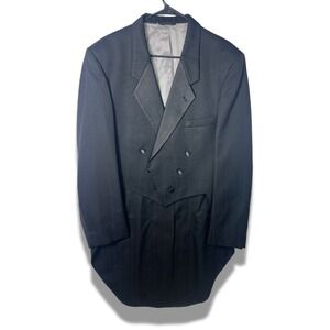 Vintage Christian Dior Monsieur Tailcoat Striped Tuxedo 80s Satin Lapel